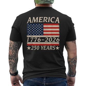 America 1776 250 Years Patriotic Independence Day Vintage Men's T-shirt Back Print - Thegiftio UK