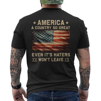 America A Country So Great Even It's Haters Won't Leave Men's T-shirt Back Print - Thegiftio UK