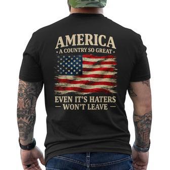 America A Country So Great Even It's Haters Won't Leave Men's T-shirt Back Print - Thegiftio UK