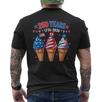 American 4Th Of July Ice Cream 250Th Usa Party Boy Kids Men's T-shirt Back Print - Thegiftio UK