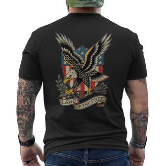 American Bald Eagle Land Of The Free Tattoo Flash Men's T-shirt Back Print - Thegiftio UK