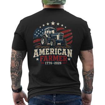 American Farmer 250 4Th Of July Tractor 1776 2026 Men's T-shirt Back Print - Thegiftio UK