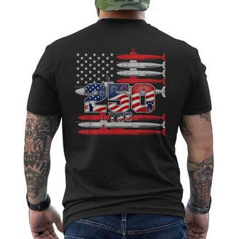 American Flag 250 Years Submarine Patriotic Celebrations Men's T-shirt Back Print - Thegiftio UK