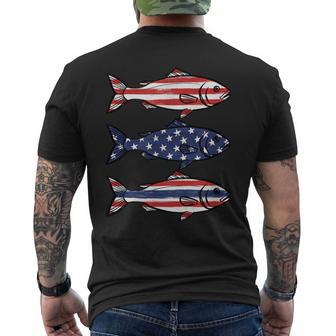 American Flag Fish Patriotic Fishing Boys Outdoor Men's T-shirt Back Print - Thegiftio UK
