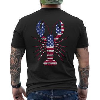 American Flag Lobster Patriotic Crawfish Season 4Th Of July Men's T-shirt Back Print - Thegiftio