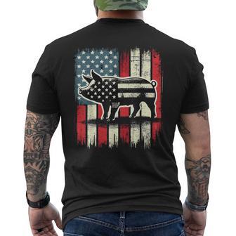 American Flag Pig Lover 4Th Of July Men's T-shirt Back Print - Thegiftio UK