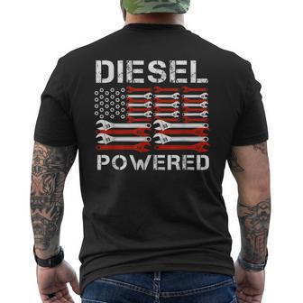 American Flag Wrench Diesel Powered Men's T-shirt Back Print - Thegiftio UK