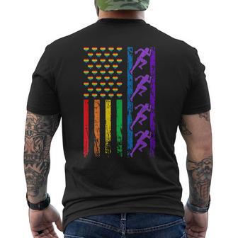 Americanports レインボーフラッグ Lgbt プライド 陸上競技 メンズTシャツ バックプリント - Kawaiitshirt