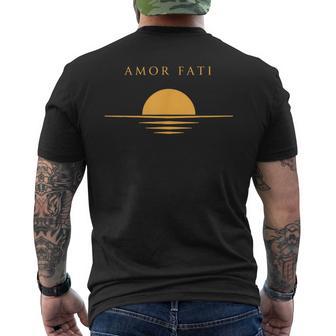 Amor Fati Stoic Philosophy Quote Marcus Aurelius Meditation Men's T-shirt Back Print - Thegiftio UK