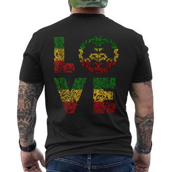 Amor Mariposa Pazímbolo Rasta Reggae Rastafari Raíces In Mangas Camiseta Hombre Estampado Espalda - Regaloses