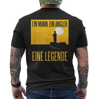 Angler Legende Angeln Fischen T-Shirt mit Rückendruck - Seseable