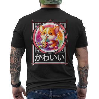 Anime Corgi Dog Boba Tea Et Manga Japonais Kawaii Corgi Dog T-shirt imprimé au dos - Cadeauxyz