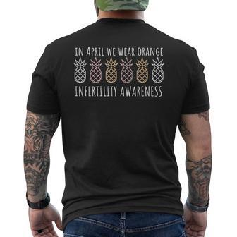 In April We Wear Orange Infertility Awareness Ivf Month Men's T-shirt Back Print - Thegiftio UK