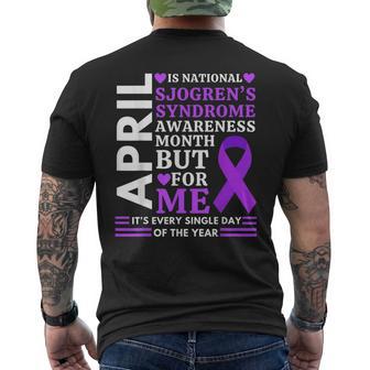 April Wear Purple Ribbon Sjögren's Syndrome Awareness Men's T-shirt Back Print - Thegiftio UK