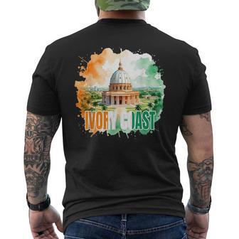 Aquarelle Drapeau National Ivoirien Côte D'ivoire Patriotique T-shirt imprimé au dos - Cadeauxyz