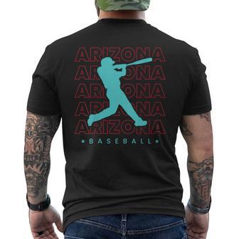Arizona Baseball Minimalist Backprint Retro Baseball Lover Men's T-shirt Back Print - Monsterry