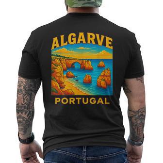 Arte De Playa Del Algarve Portugal Gráficointage Recuerdo Deiaje Camiseta Hombre Estampado Espalda - Regaloses