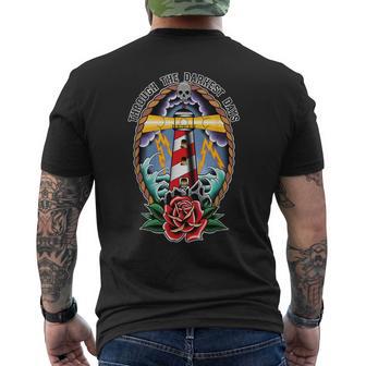 Arte Del Tatuaje De Laieja Escuela Del Faro A Través De Los Días Más Oscuros Camiseta Hombre Estampado Espalda - Regaloses