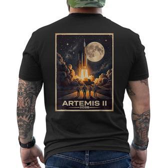 Artemis 2 Launch Back To The Moon Astronaut Mission 2026 Men's T-shirt Back Print - Monsterry