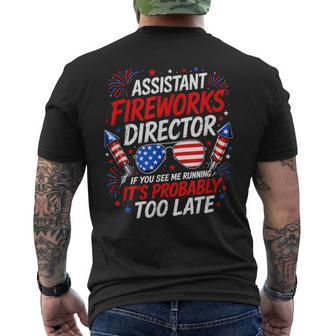 Assistant Fireworks Director If You See Me Running 4Th July Men's T-shirt Back Print - Thegiftio UK