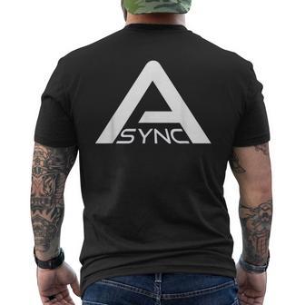 Async Backroom Pixels Research メンズTシャツ バックプリント - Kawaiitshirt