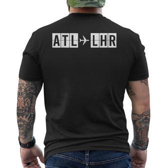 Atl Lhr フライトルート アトランタロンドン航空コード メンズTシャツ バックプリント - Kawaiitshirt