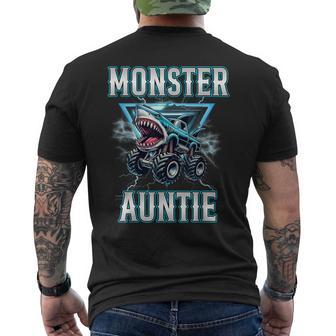 Auntie Of The Birthday Boy Monster Truck Birthday Family Men's T-shirt Back Print - Thegiftio