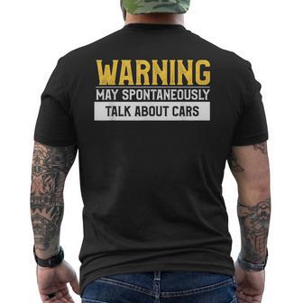 Avviso Può Parlarepontaneamente Di Auto Appassionato Di Auto T-shirt da uomo con stampa posteriore - Novitaregali
