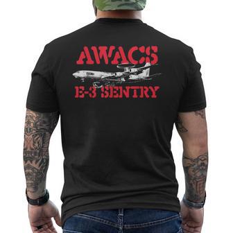 Awacs E-3Entry 米軍パイロット貨物機 メンズTシャツ バックプリント - Kawaiitshirt