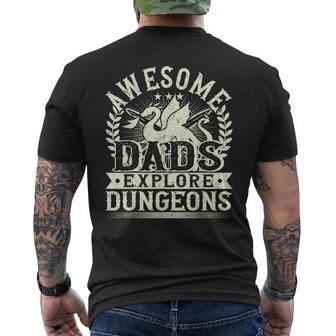 Awesome Dads Explore Rpg Gaming & Board Game Dad Men's T-shirt Back Print - Monsterry