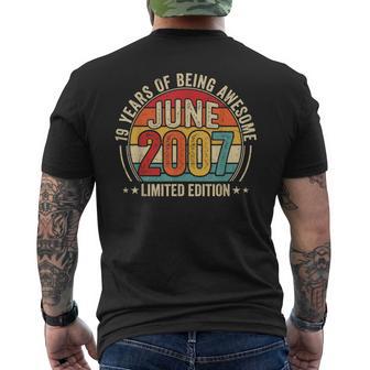 Awesomeince June 2007 ビンテージ レトロ 19歳の誕生日 メンズ メンズTシャツ バックプリント - Kawaiitshirt