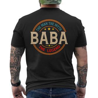 Baba The Legend The Man Baba Fathers Day Men's T-shirt Back Print - Thegiftio UK