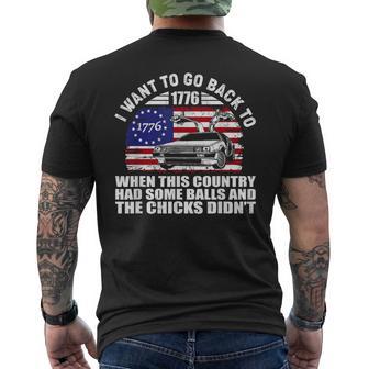 Back To 1776 Country Bold Humor Quote Men's T-shirt Back Print - Thegiftio UK