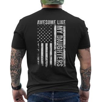On Back Awesome Like My Daughters Fathers Day Dad Men's T-shirt Back Print | Mazezy