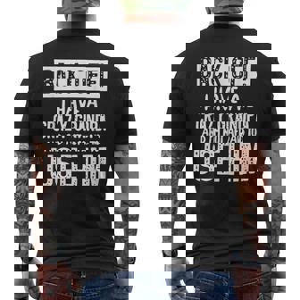 Back Off I Have Crazy Grandpa And I'm Not Afraid To Use Him Men's T-shirt Back Print | Seseable UK