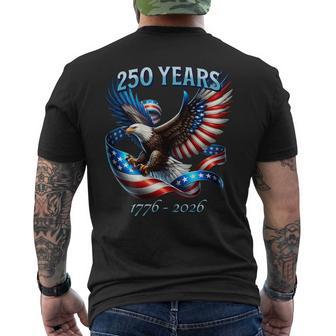 On Back Patriotic Eagle And Flag 250 Years 1776-2026 Men's T-shirt Back Print - Thegiftio UK