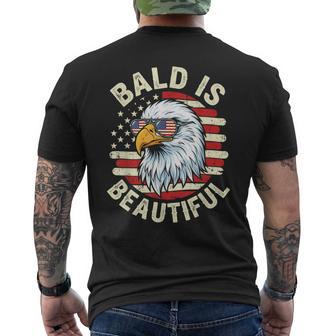 Bald Is Beautiful 4Th Of July Independence Day Bald Eagle Men's T-shirt Back Print - Monsterry