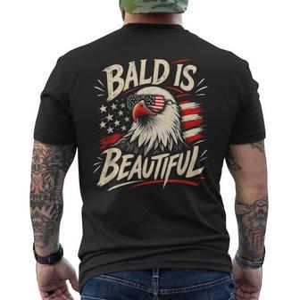 Bald Is Beautiful 4Th Of July Usa Patriotic Bald Eagle Men's T-shirt Back Print - Thegiftio UK