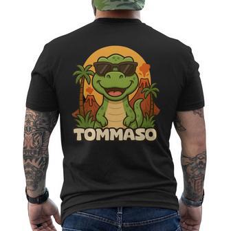 Bambino Tommaso – Per Bambino Con Nome Tema Dinosauro T-Rex T-shirt da uomo con stampa posteriore - Novitaregali