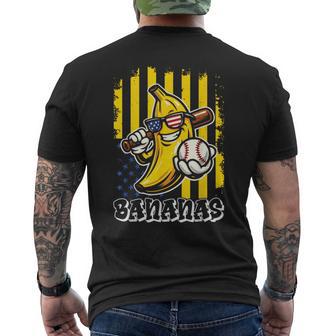 Graphic Banana Proud Name Retro American Flag Men's T-shirt Back Print | Mazezy