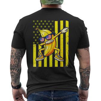 Graphic Banana Retro American Flag Dabbing Banana Lover Men's T-shirt Back Print - Thegiftio UK