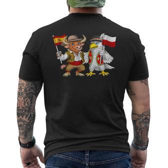 Bandera España Polonia Raíces Español-Polacas Herencia Camiseta Hombre Estampado Espalda - Regaloses