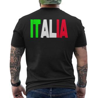 Bandera Italiana Palabra Italia Letras Italia Camiseta Hombre Estampado Espalda - Regaloses