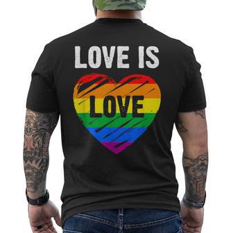 Bandera Lgbt Corazón De Arco Iris Love Is Love Camiseta Hombre Estampado Espalda - Regaloses