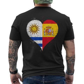 Bandera Uruguay España Orgulloso Aficionado Uruguayo Español Camiseta Hombre Estampado Espalda - Regaloses