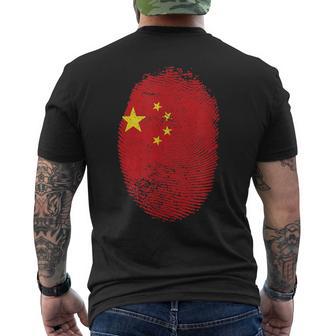 Bandiera Della Cina Impronta Digitale Orgoglioso Uomini Cinesi T-shirt da uomo con stampa posteriore - Novitaregali