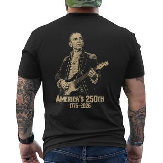 Barack Obama Playing Guitar 4Th July 250Th Anniversary Men's T-shirt Back Print - Thegiftio UK