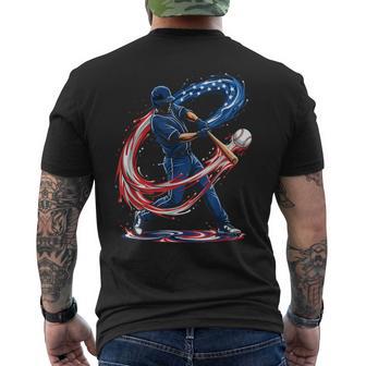 Baseball Drip 4Th Of July Patriotic Us Flag Baseball Men's T-shirt Back Print | Seseable UK