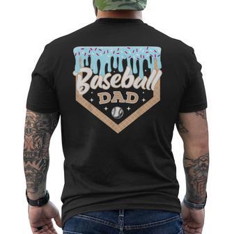 Baseball Drip Dad Ice Cream Home Plate Baseball Fathers Day Men's T-shirt Back Print - Thegiftio UK