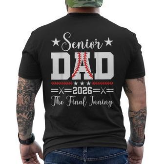 Baseball Senior Dad 2026 Final Inning Baseball Men's T-shirt Back Print | Mazezy